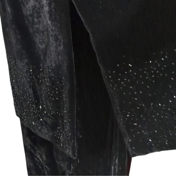 WINDS MOOR Gorgeous Beaded Black Terciopelo Two Pieces Pants and Jacket Size 16 - Picture 5 of 16